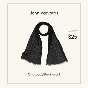 John Varvatos Scarf - Charcoal/Black